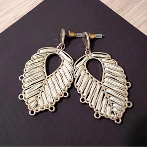 Boho Ivory and Gold Leaf Earrings